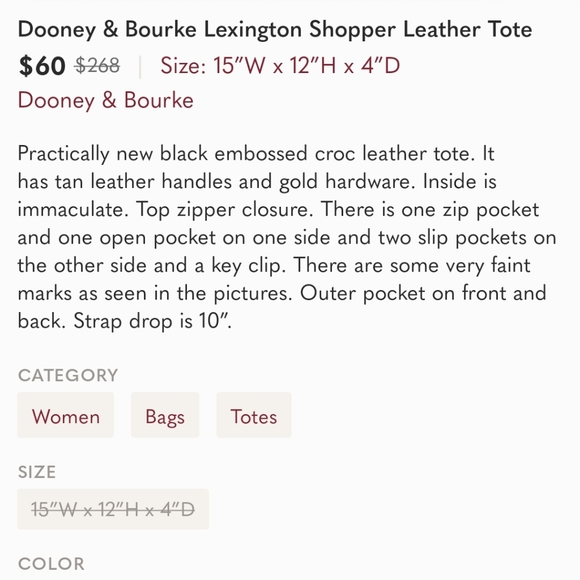 Dooney & Bourke Lexington Shopper Leather Tote - Picture 7 of 7